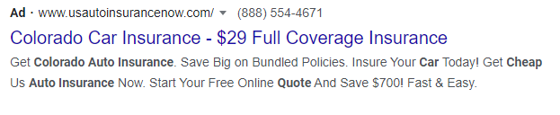 Example Of Paid Ad Search Result