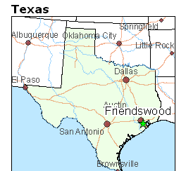 Friendswood Insurance image shows map of Friendswood, TX