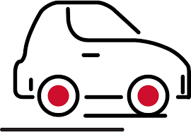 Image Depicts A Drawn Vehicle With Red Wheels