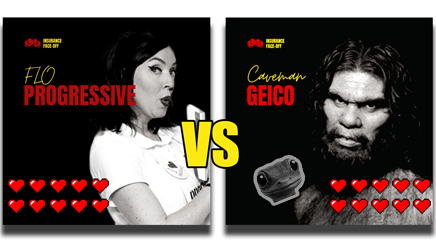 Progressive vs. Geico Poster with gecko